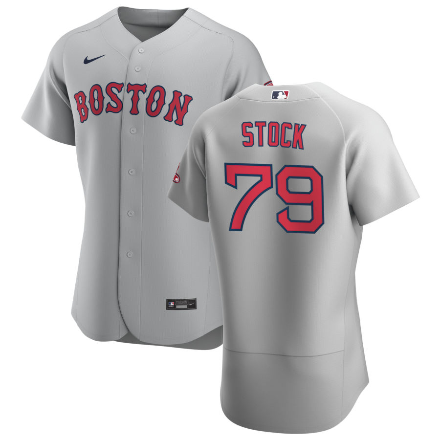 Boston Red Sox 79 Robert Stock Men Nike Gray Road 2020 Authentic Team MLB Jersey